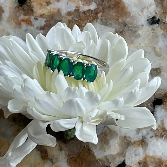 Genuine Ethiopian OPAL STERLING Silver Ring SIZE 6.5 - Picture 10 of 12